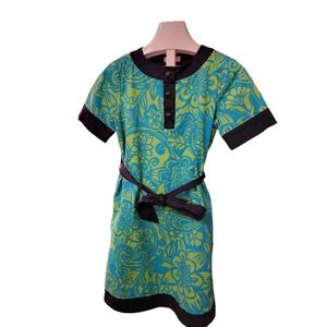 Lilly Pulitzer Blue & Green short sleeve Button up dress